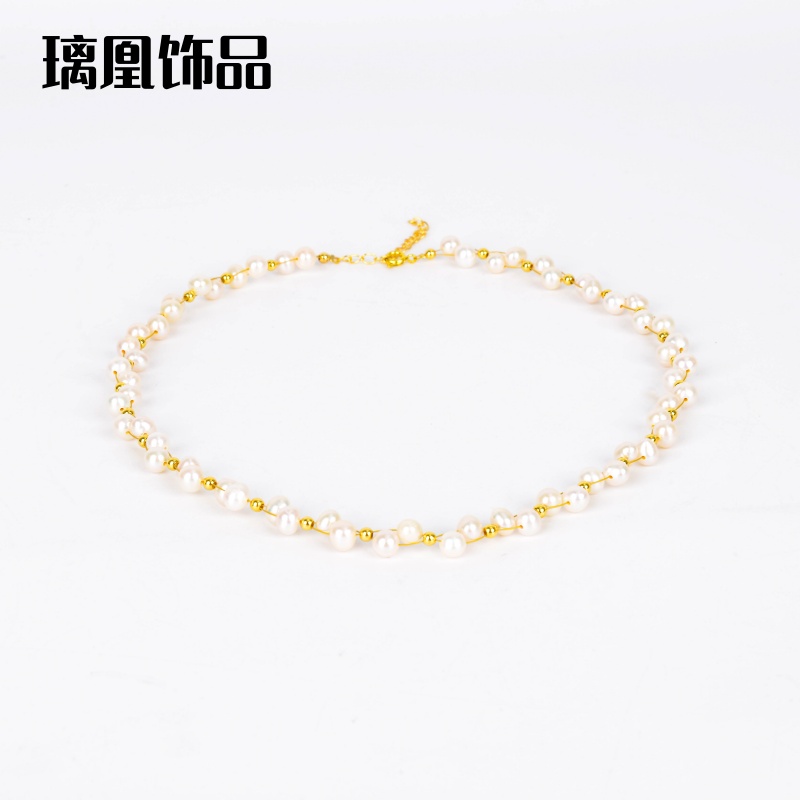 Lihuang Jewelry Freshwater Pearl Butterfly Necklace, feminine charm, Internet celebrity fashion, Super fairy butterfly pull-out Adjustable bracelet set details Picture