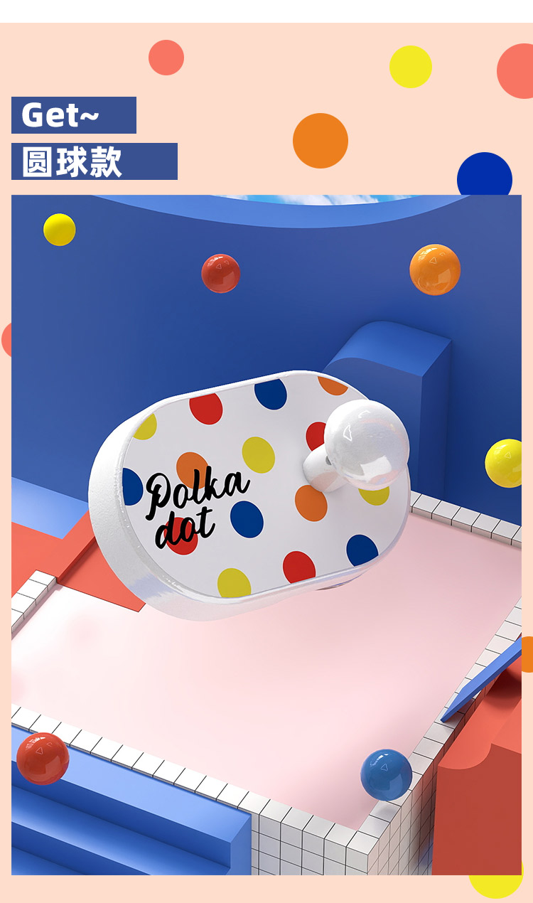 Q35-QY7536 Colored polka dot suction cup hook, vacuum traceless, no need for drilling, bathroom and kitchen door hook detail image 7