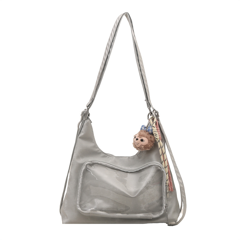 Large-capacity transparent single-shoulder bag, new girl doll bag, casual tote bag, 2D student hand-held crossbody bag Item Picture