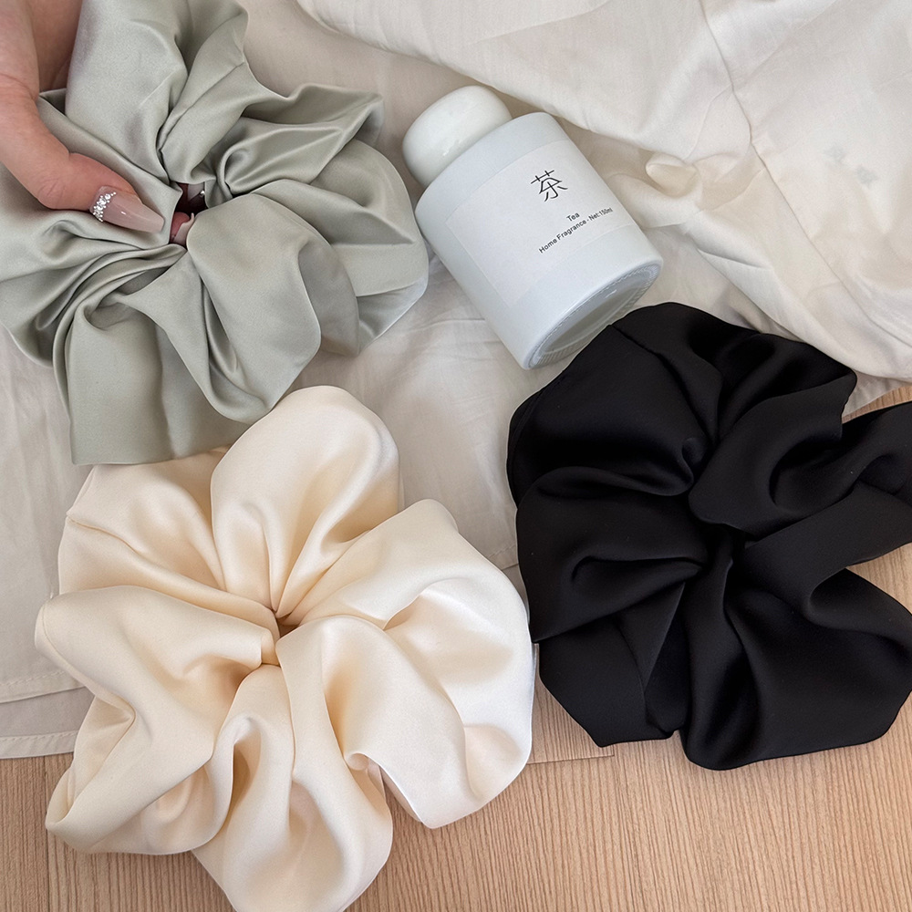 Gentle female lead, satin large intestine hair band, 2025 new style hair tie, bun hair band, high elasticity and durable hair tie full figure