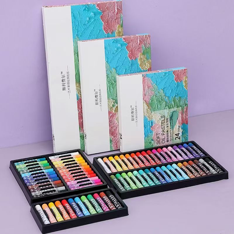Muhui Hard Heavy Color Oil pastel Set, hand-drawing materials for beginners, crayon drawing set, 12-color, 24-color, 36-color, 48-color oil painting Item Picture