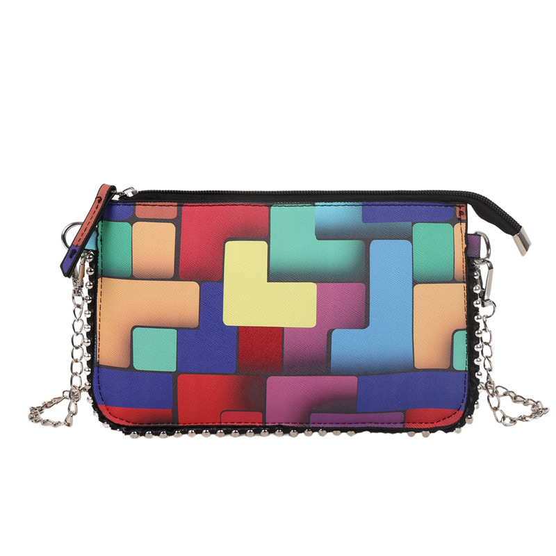 The checkered stylish handbag is a new, simple and fashionable underarm bag for women in 2025. It is a casual, color-blocking single-shoulder small square bag Item Picture