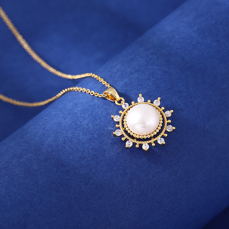 项链/珍珠项链/不锈钢饰品/珍珠/银饰细节图