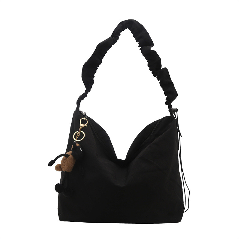 High-end texture, niche nylon pleated tote bag for women, new model 2025, large capacity, single-shoulder, hand-carry and underarm bag Item Picture