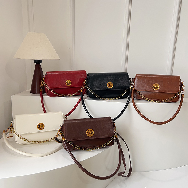 Cross-border high-end handbag for women, 2025 new chain single-shoulder crossbody small square bag, retro and simple underarm bag Application Scenario