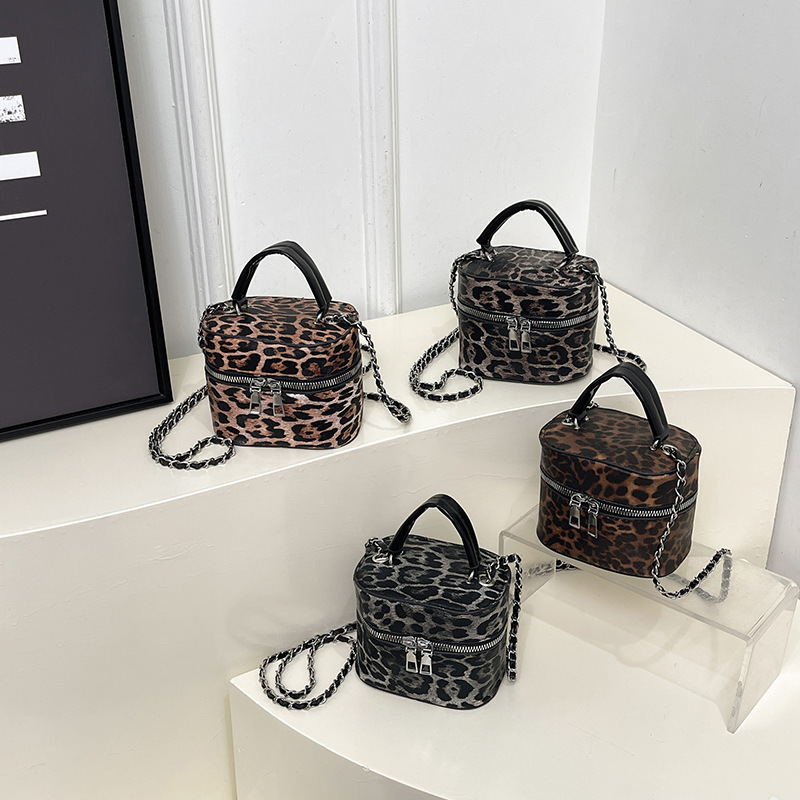 New 2025 spring mini square bag, fashionable leopard print box women's bag, cosmetic bag, popular women's bag this year Application Scenario