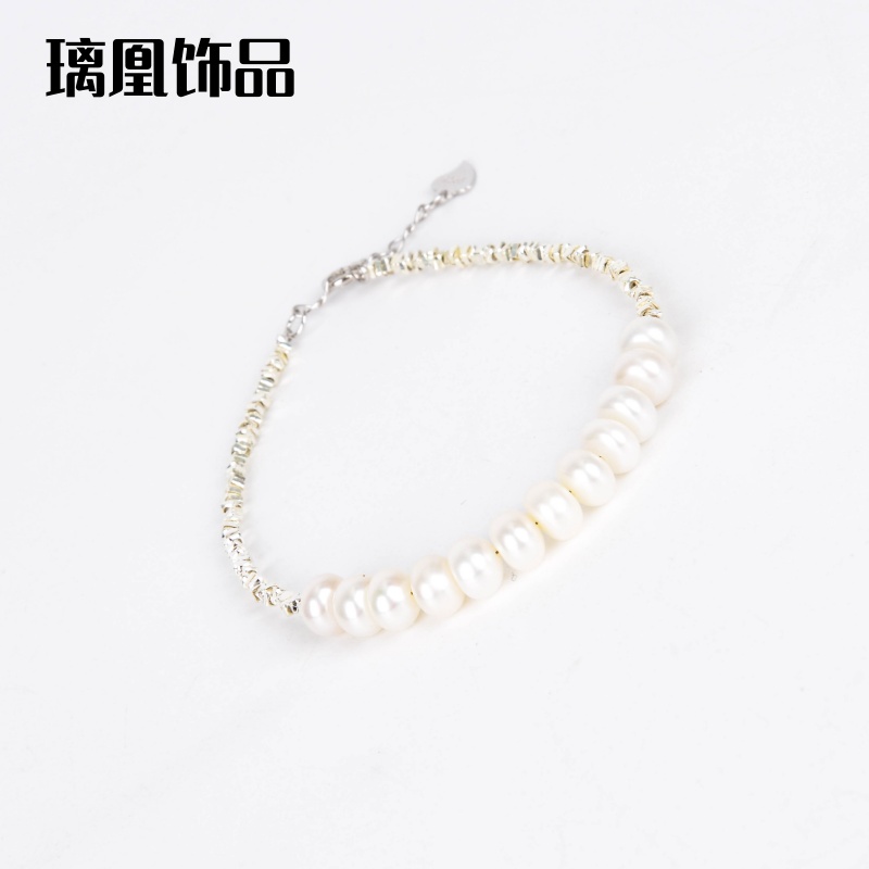 Lihuang Jewelry French high-quality natural freshwater rice grain Pearl S925 silver gold-plated beaded niche necklace bracelet for women Application Scenario