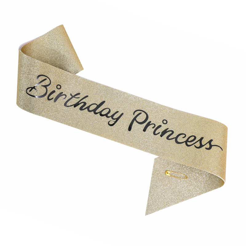 生日派对肩带礼仪带金葱时尚HAPPY BIRTHDAY披肩烫金绶带详情6