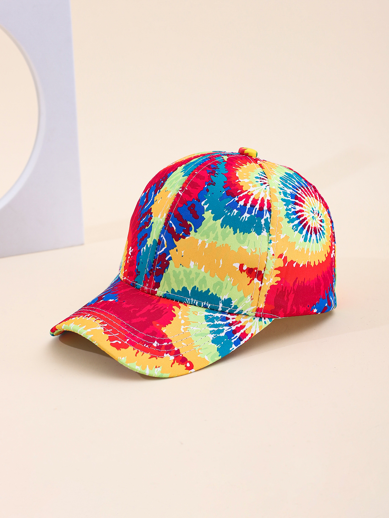 Spring and summer cross-border European and American bestsellers tie-dyed graffiti sun print baseball caps, outdoor travel sun protection and shading adult baseball caps, adjustable for foreign trade Specification drawing