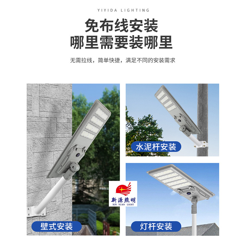 Integrated solar street lamp head human body sensor lamp outdoor courtyard high-brightness cross-border model manufacturer wholesale details Picture