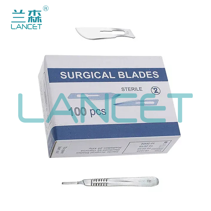 Surgical scalpel, safety plastic-handled knife, stainless steel, carbon steel, plastic with handle blade, cosmetic and plastic surgery details Picture