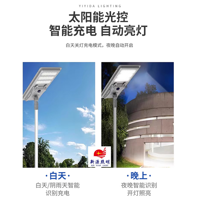 Integrated solar street lamp head human body sensor lamp outdoor courtyard high-brightness cross-border model manufacturer wholesale Specification image