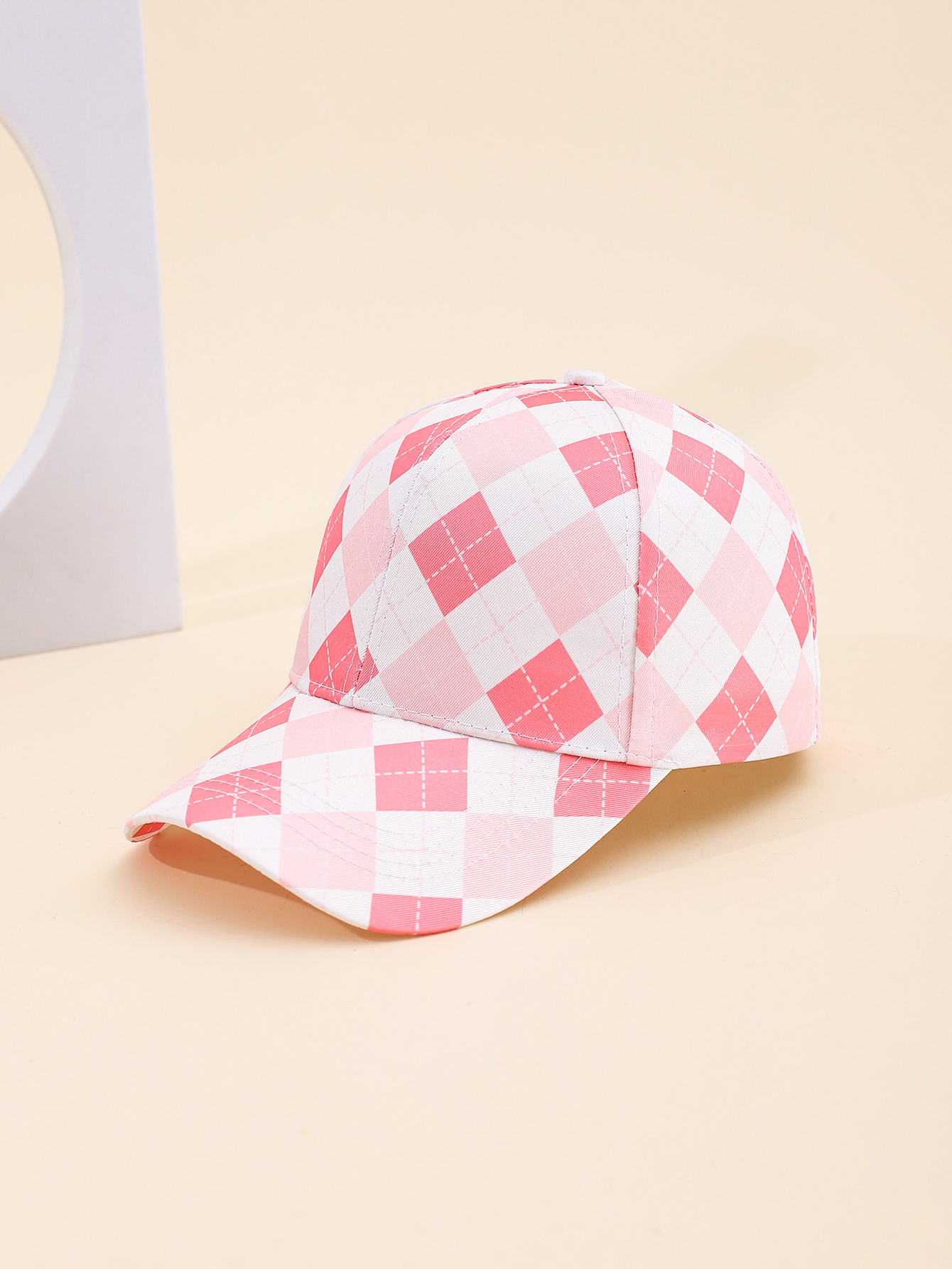 Spring and summer cross-border European and American bestsellers diamond-shaped check printed baseball caps, outdoor travel sun protection and shade adult baseball caps, six colors adjustable, foreign trade details Picture