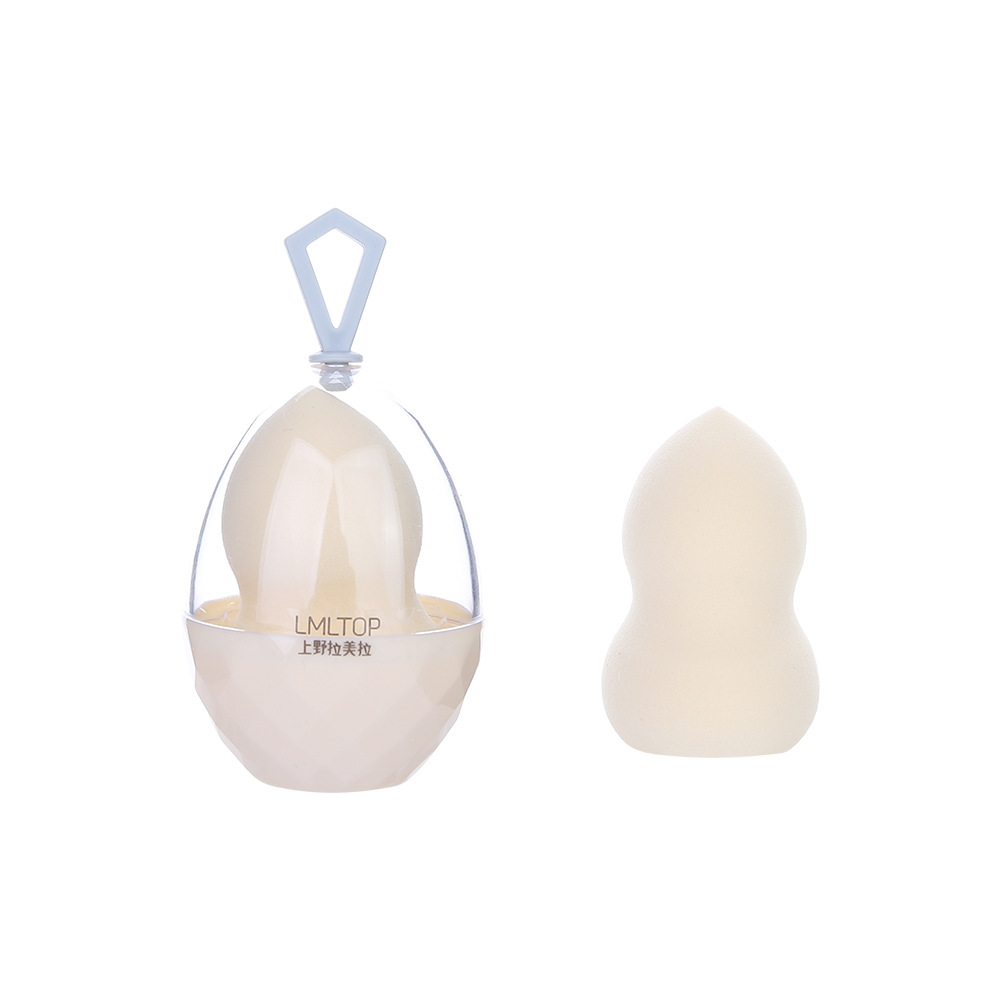 LMLTOP Gourd Powder Puff, single set, Soaked in water, Dry and wet dual-purpose, makeup and beauty, eggshell set, Eggshell set, TOP-070 Item Picture