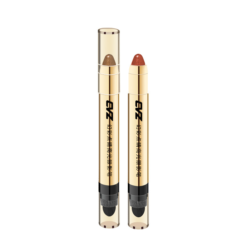 CVZ High-gloss eyeshadow pen, pearlescent eye makeup, slightly shiny, matte, sleepy eye, lazy person, tea-brown, non-smudging high-gloss contouring stick Item Picture