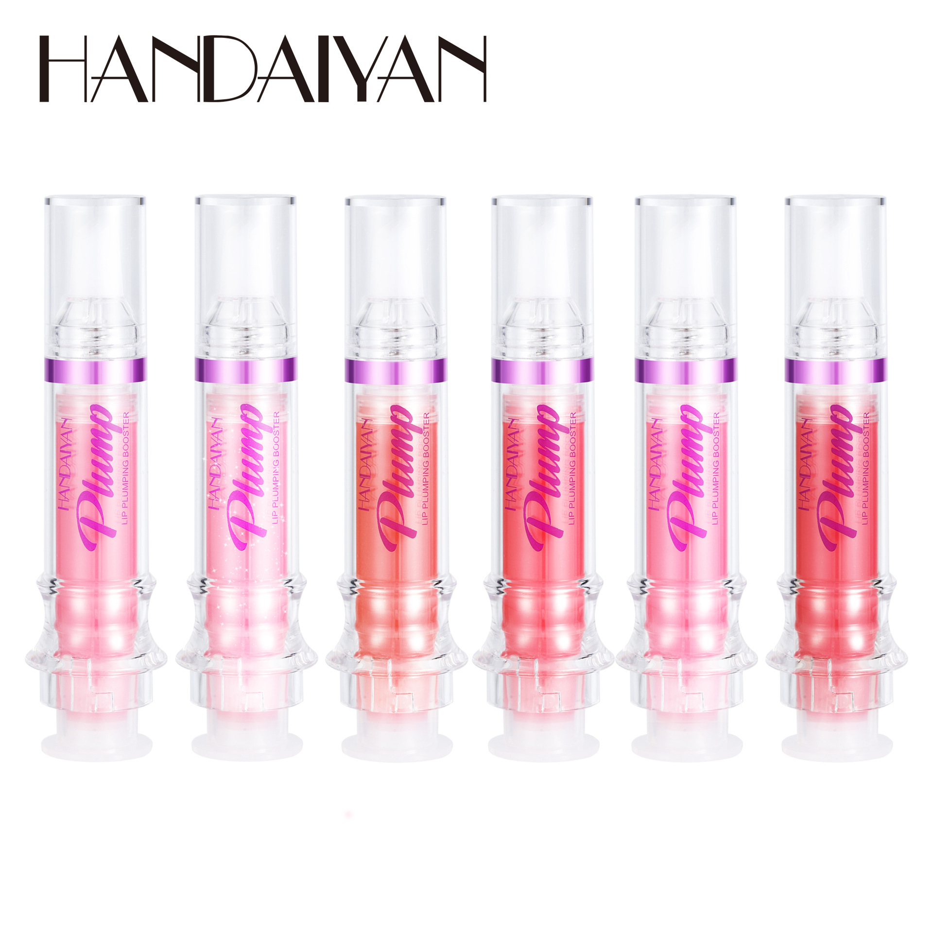 Cross-border Lip Fullness Lip Oil Needle Tube Lip Density handaiyan Slightly Spicy Lip Honey Plump Lip Glass Mirror Lip Fullness Lip Gloss Item Picture