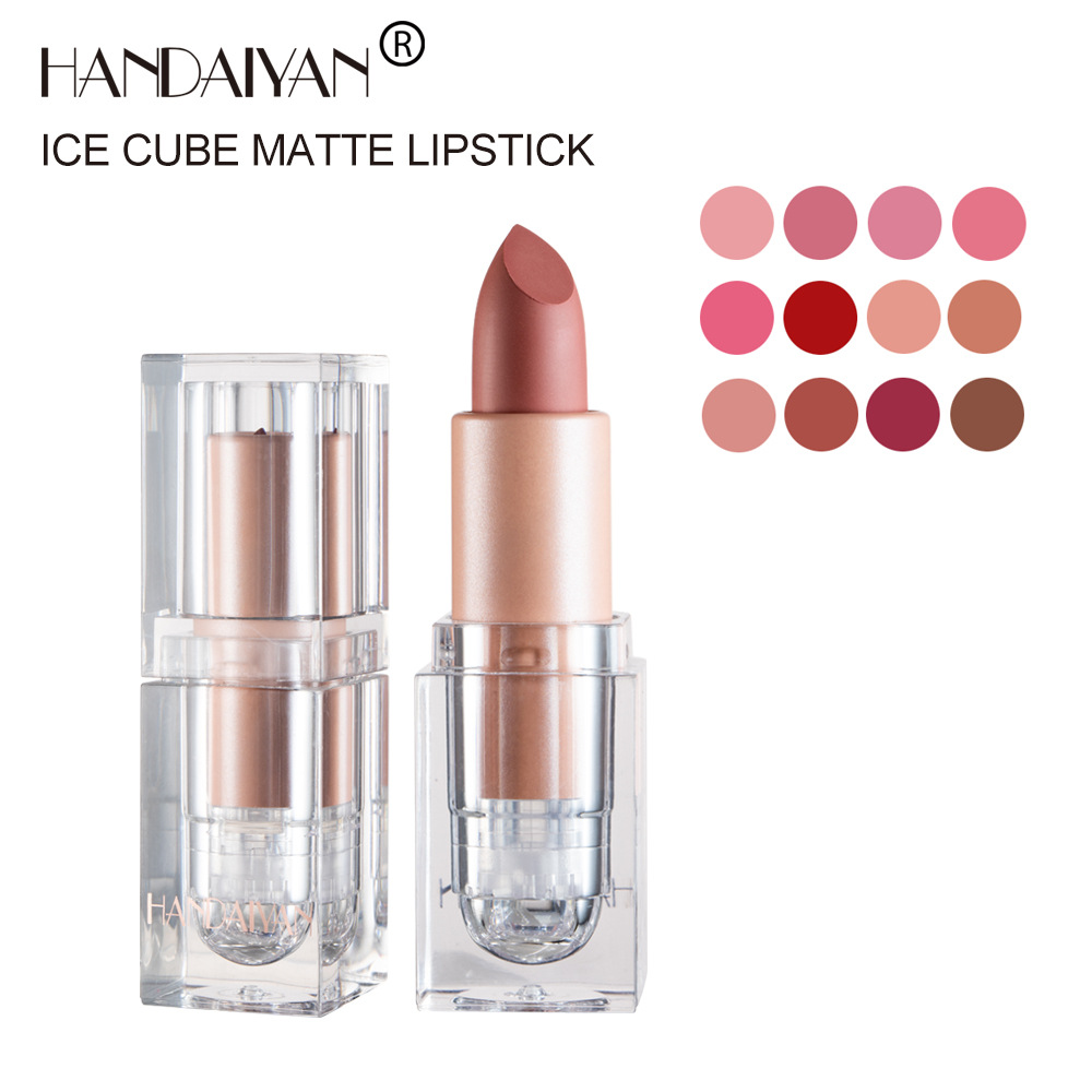 Cross-border matte lipstick nude color HANDAIYAN, not easy to fade, Amazon cosmetics matte lipstick lipstick for export Item Picture