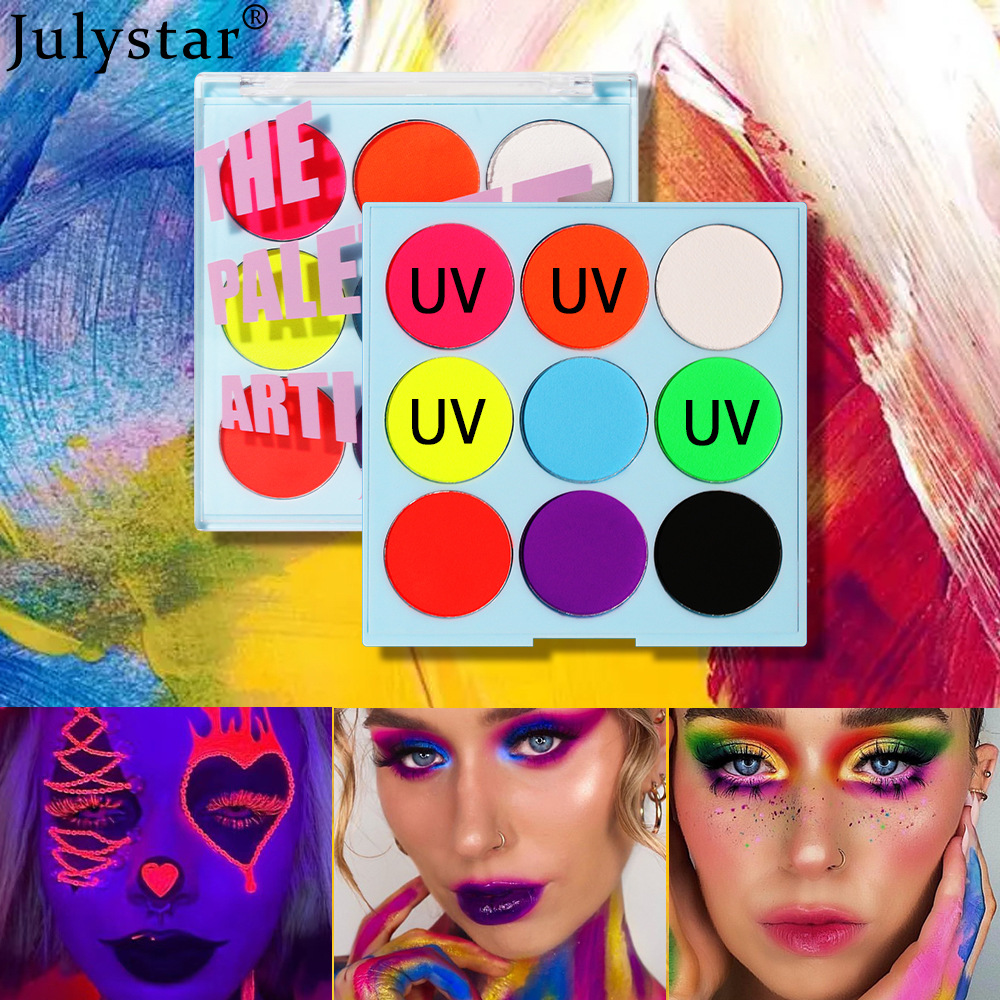 Cross-border European and American stage makeup water-soluble color UV eyeliner plate, luminous eyeliner, quick-drying and non-smudging body painting cream details Picture