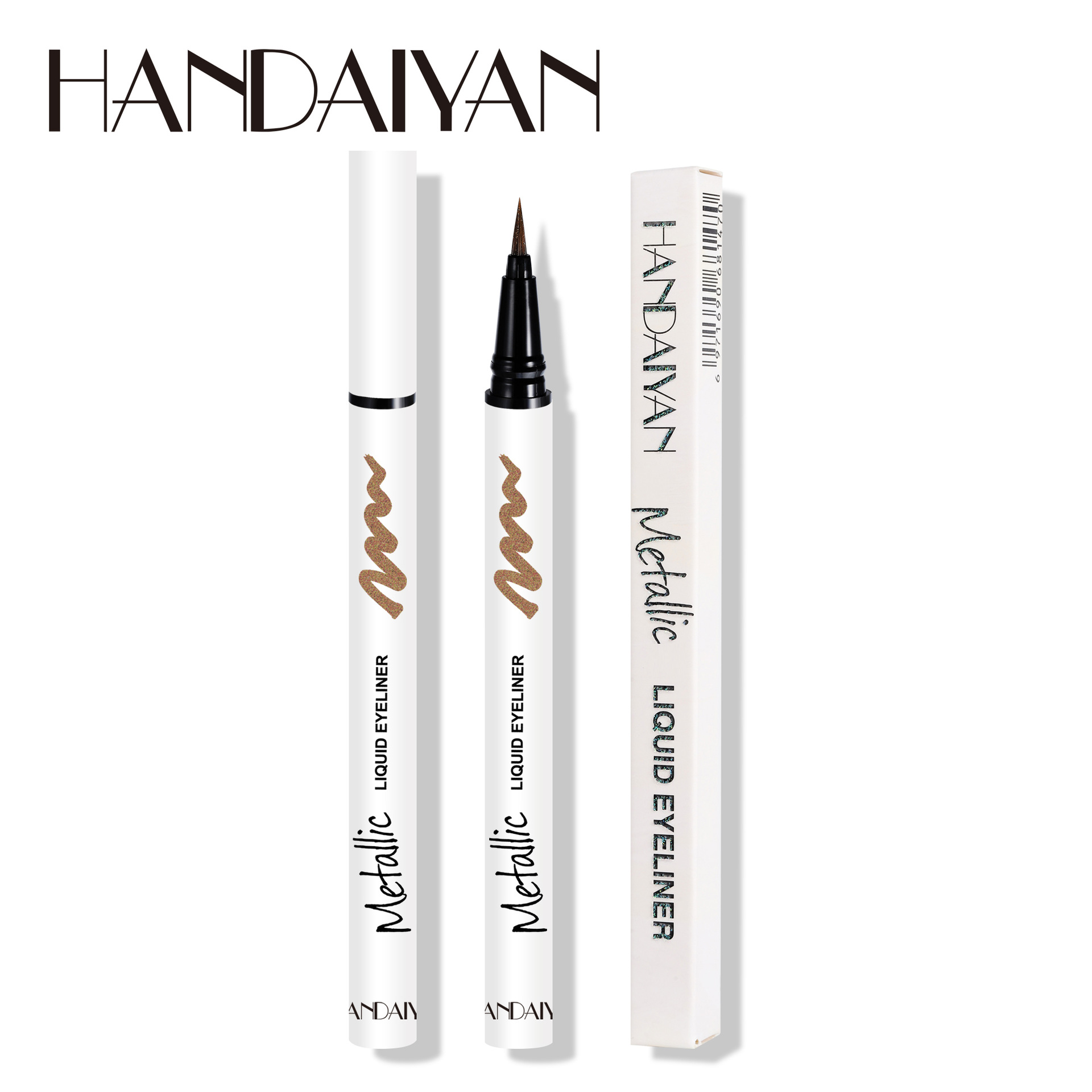Cross-border colored eyeliner pen 6-color Han Daiyan waterproof non-smudging European beauty pearlescent fine shimmering eyeliner liquid pen Item Picture