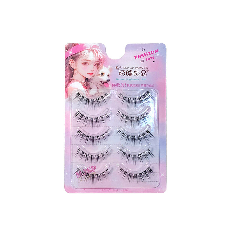 Mengjie Shangpin's popular baby straight eyelash false eyelash, natural one-piece style, lazy beginner's whole eyelash for photogenic Item Picture