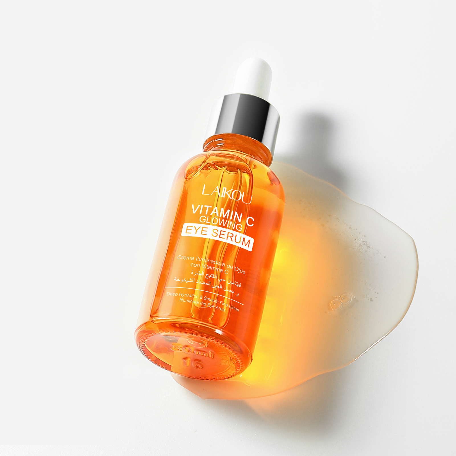 Cross-border LAIKOU Vitamin C Eye Serum 30ml Cosmetic eye care manufacturer supply full figure