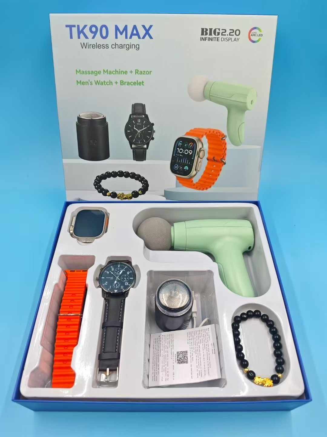 TK90 MAX 智能ai手表套装 日用手表 手串 筋膜枪 剃须刀 套装