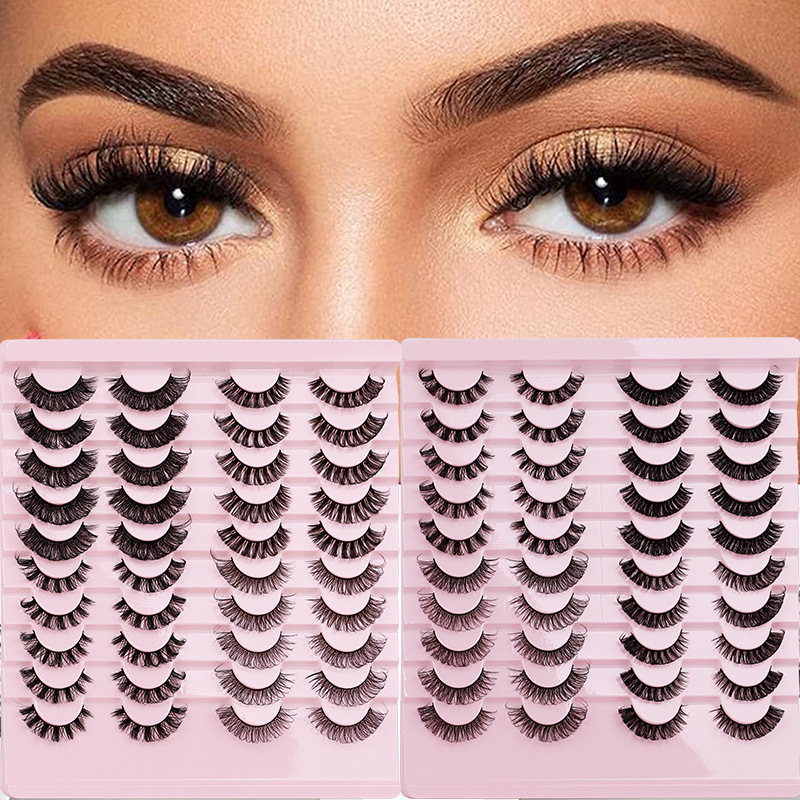 The new product is selling well. There are 20 pairs of large-curved Russian and European and American thick and multi-layered false eyelashes to choose from full figure
