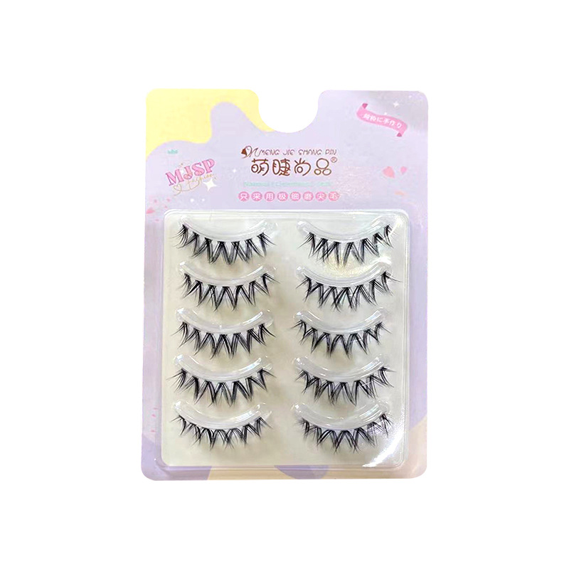 Mengjie Shangpin Air Feel Fine Stem Hybrid Thai Makeup False Eyelashes Natural Air Feel Transparent Fine Stem False Eyelashes MJ07 Item Picture