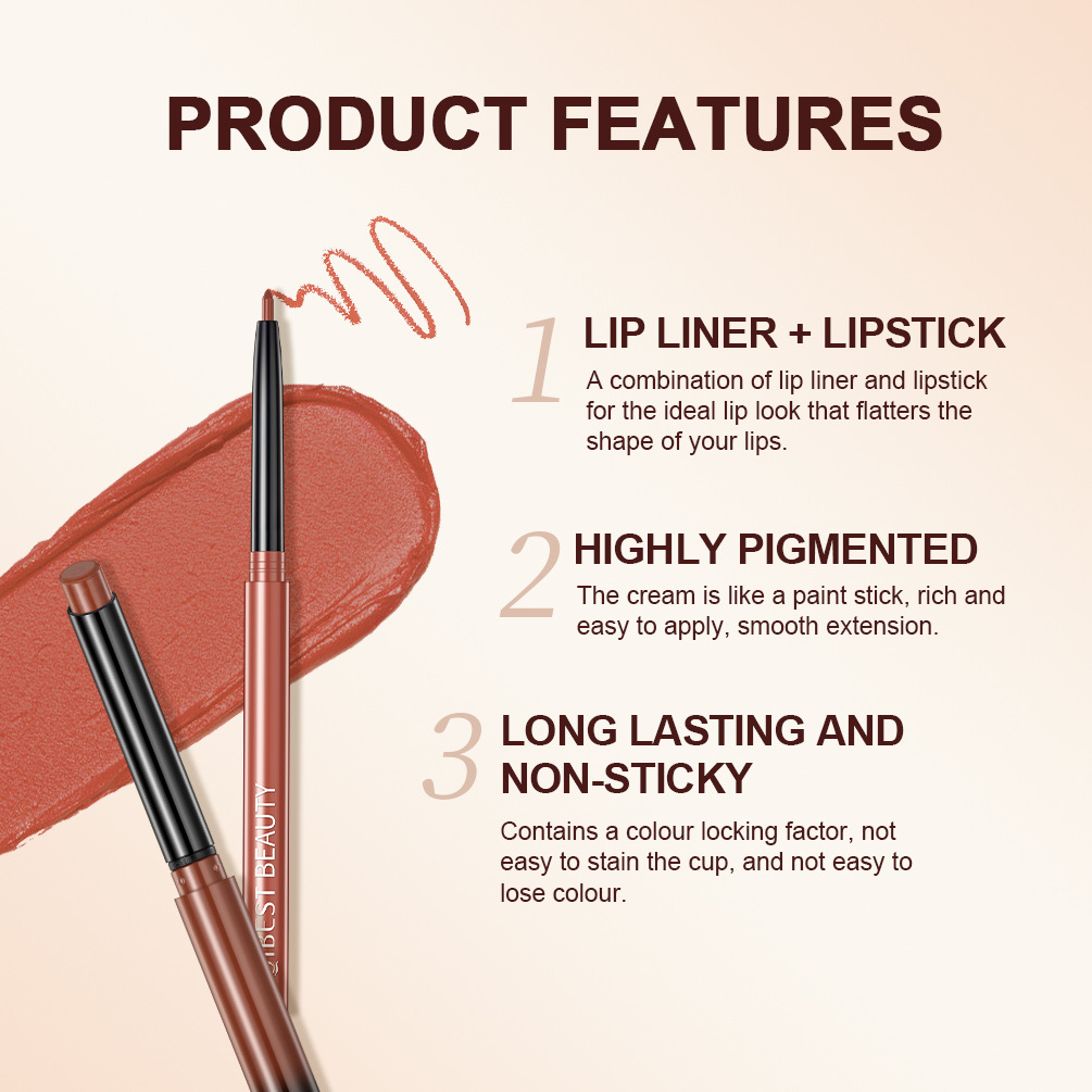 QIBEST Lipstick Lip Pen Matte, non-fading, non-blurring, long-lasting waterproof nude lip liner Pen set Wholesale Makeup Application Scenario