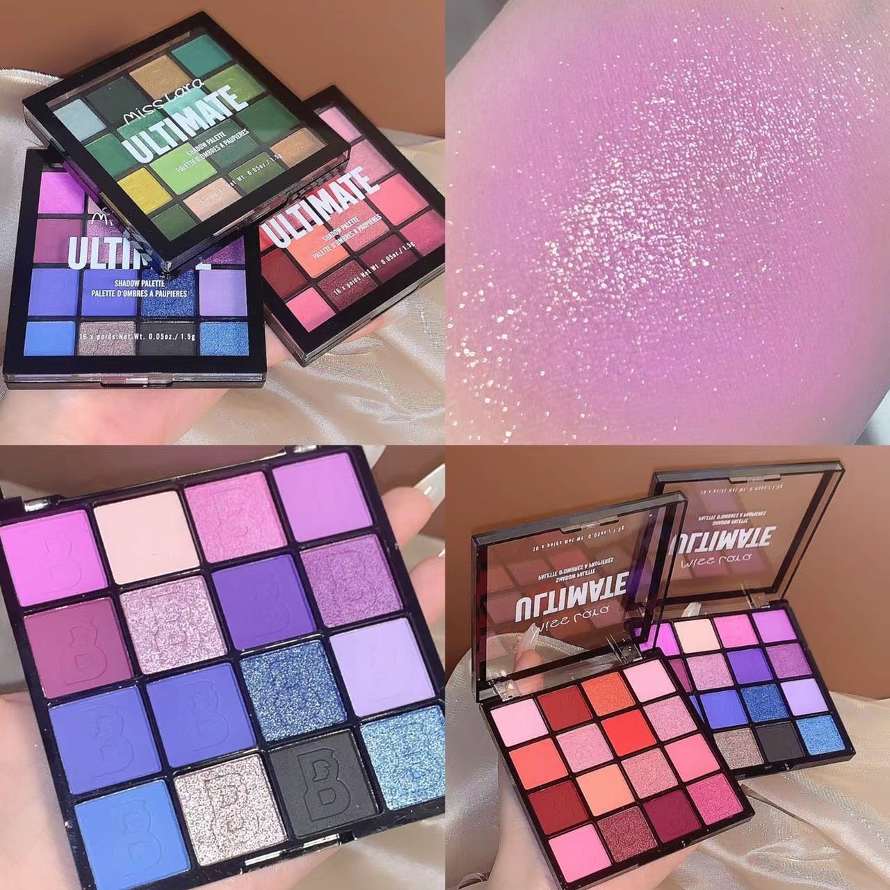 Misslara's 16-color, matte and pearlescent eyeshadow palette, candy-colored Tiktok cross-border makeup details Picture