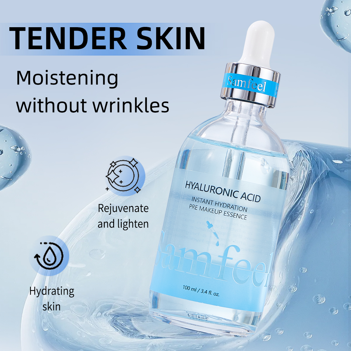 Hyaluronic Acid Instant hydration Pre makeup essence plump