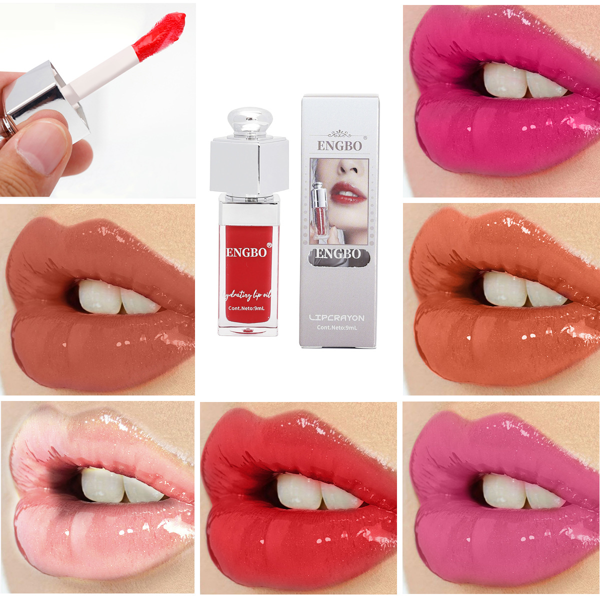 ENGBO's new export products: Moisturizing and lustrous lip Gloss, coloring lip Oil, Bright and Plump Lip Shape, cross-border lip care oil full figure
