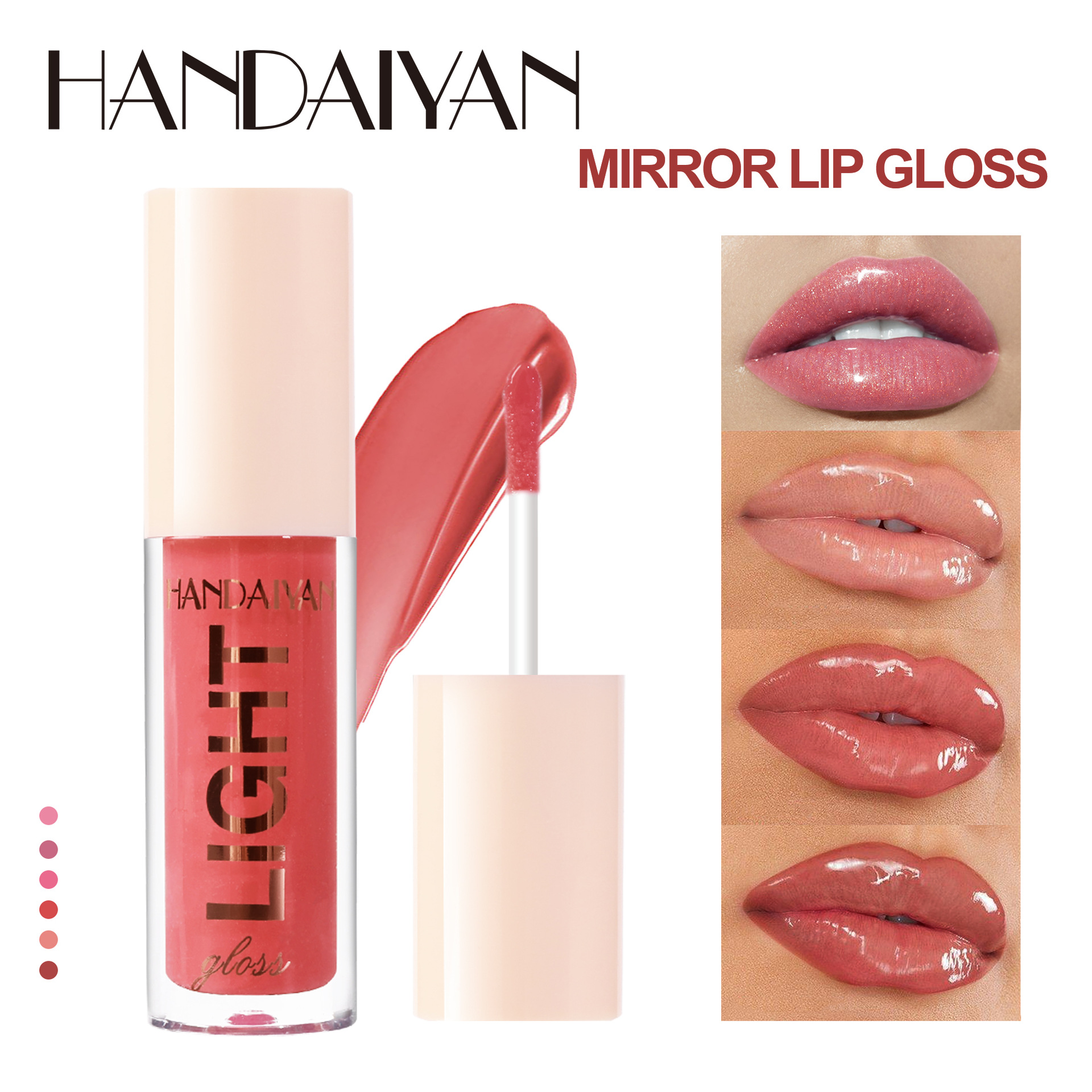 Cross-border Lip Gloss Moisturizing and Nourishing Lip Gloss handaiyan Long-lasting Water Light Lip Gloss Mirror Dyeing Lip Liquid Plumping Lip Gloss full figure