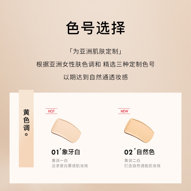 Live-streaming amino acid Penetrating and long-lasting Foundation, skin-nourishing and concealer in one, hydrating and waterproof Specification drawing