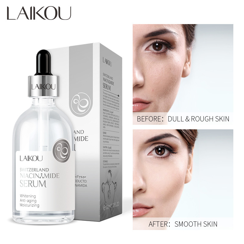 Laikou Swiss Niacinamide Essence 100ml Brightening Skin Tone Hydrating and Moisturizing Essence Skin Care Product Cross-border manufacturer full figure