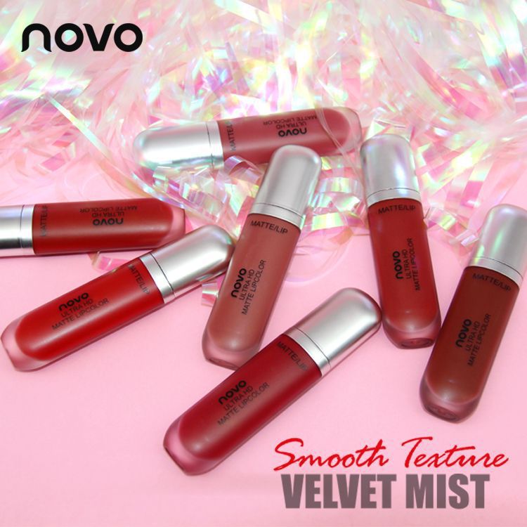 novo cream ice cream velvet Lip gloss matte lip Paste does not fade or stick to cups. Affordable student lipstick Application Scenario