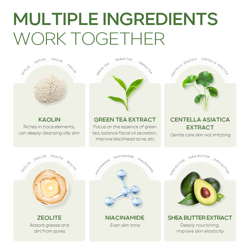 Cross-border QUIYUM Green Tea Solid Mask Stick 40g Hydrating and moisturizing smearing mud Mask manufacturer in stock wholesale Application Scenario