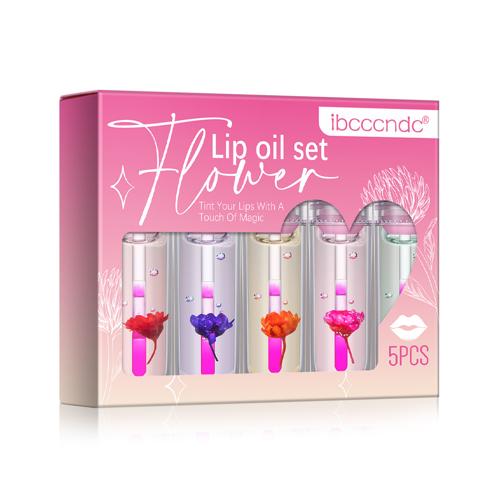 ibcccndc Flower Lip Moisturizer 5-bottle Set Transparent Dudu Lip Gloss details Picture