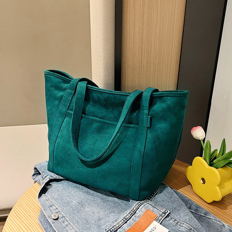 Tote Bag 2024 Autumn and Winter new trendy European and American simple matte solid color single-shoulder bag, handbag, fashionable women's bag full figure