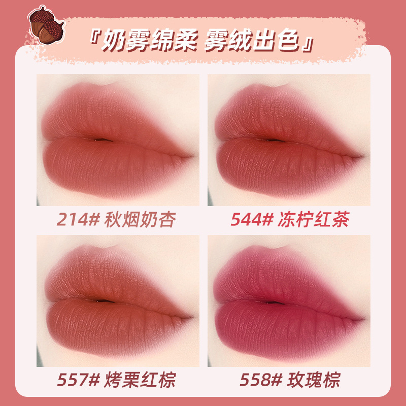 NOVO milk can lip gloss matte velvet lipstick that doesn't fade easily, is waterproof and affordable for student lip gloss wholesale Specification drawing