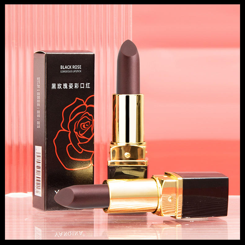Black Rose thermochroma Lipstick is moisturizing and hydrating, and does not stick to cups. It is a base makeup lip balm for cross-border live-streaming beauty products Application Scenario