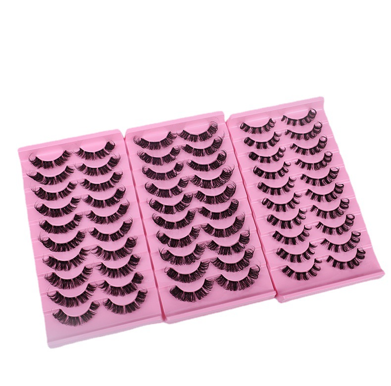 New in-stock DD large-curved Russian curly segmented false eyelashes 10 pairs, single cluster DIY European and American thick eyelashes Item Picture