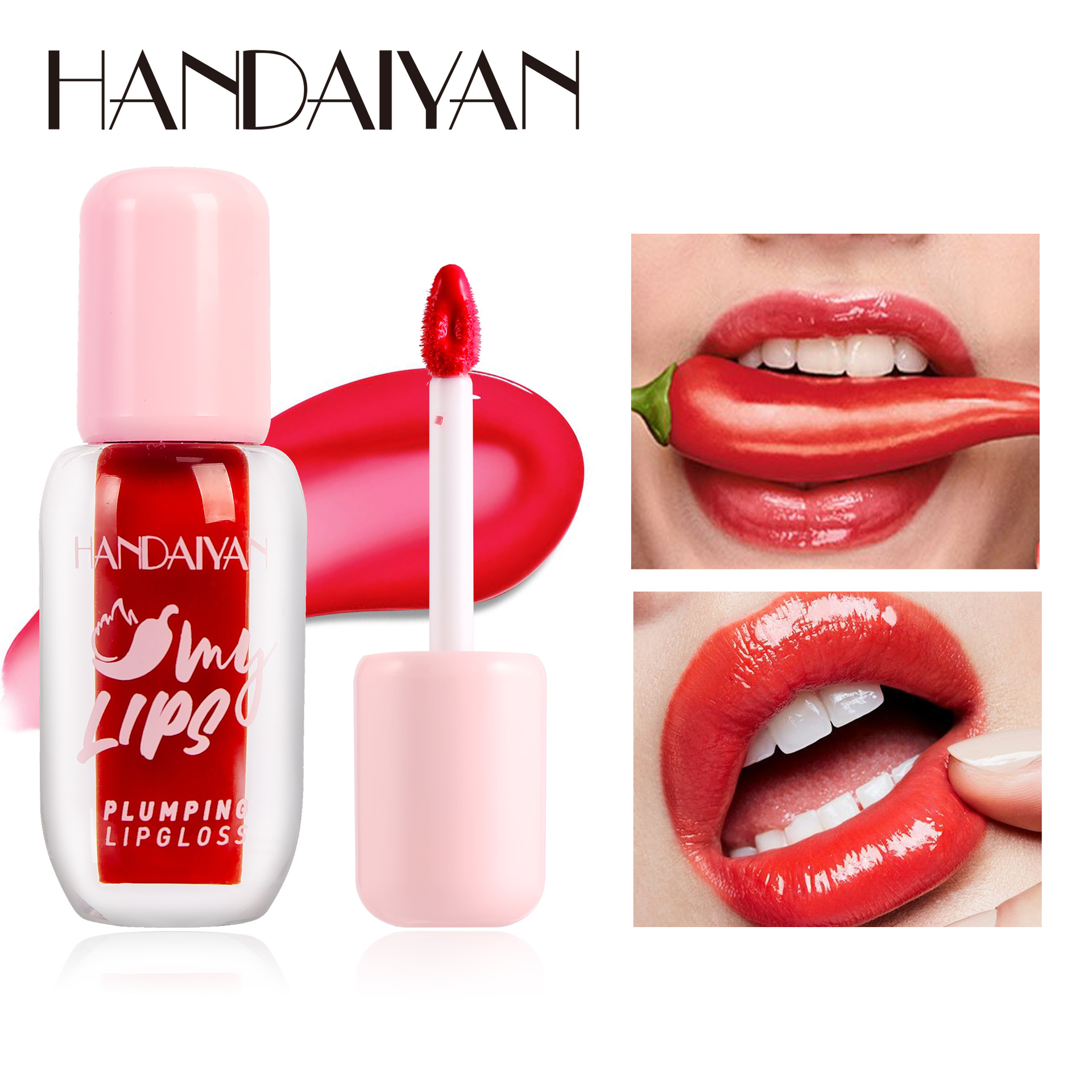 Cross-border Water Light Mirror Lip Gloss Lip Gloss, Pearlescent Lip Gloss Lipstick handaiyan Long-lasting Moisturizing and hydrating Lip Dye full figure
