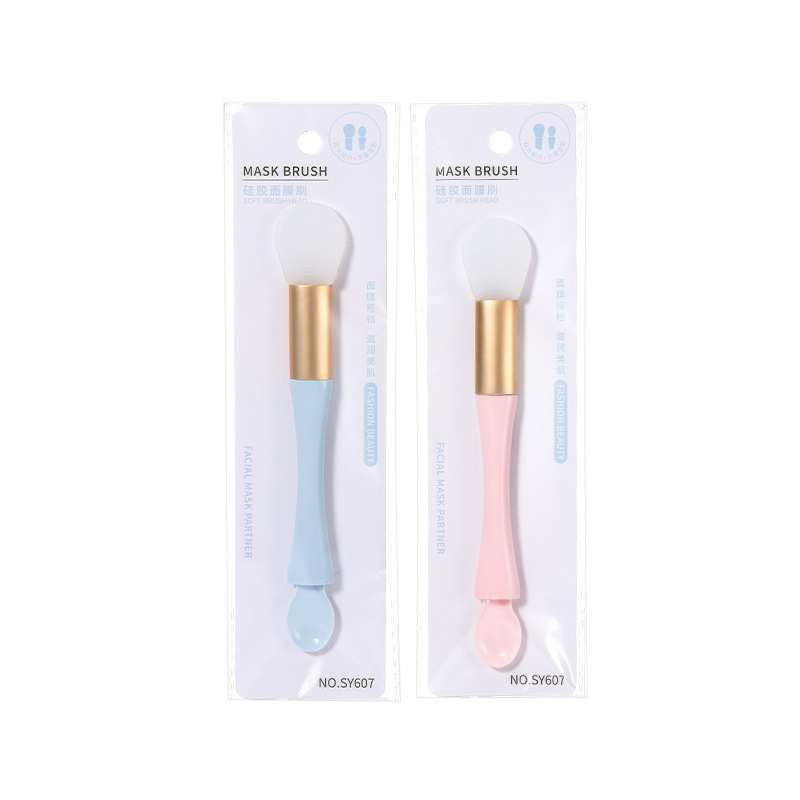 LMLTOP dual-head dual-purpose silicone mask brush with scoop soft head mask brush and mask stick SY607 Item Picture