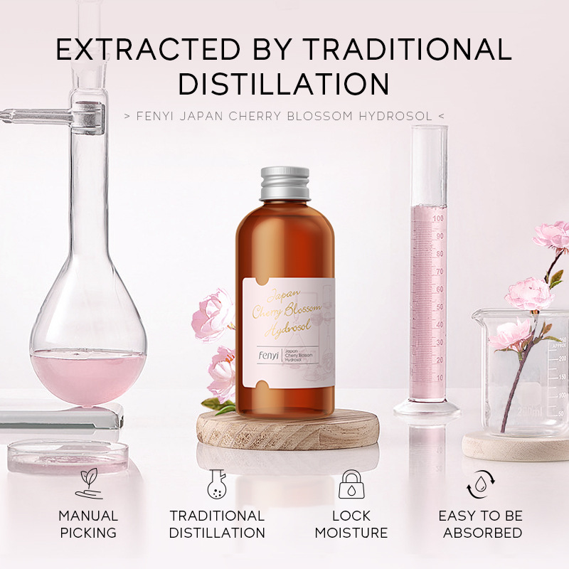 Cross-border Fenyi Japanese Cherry Blossom Hydrosol 100ml Hydrating, Moisturizing and Toning Water Surface Skin Care Product manufacturer Specification drawing