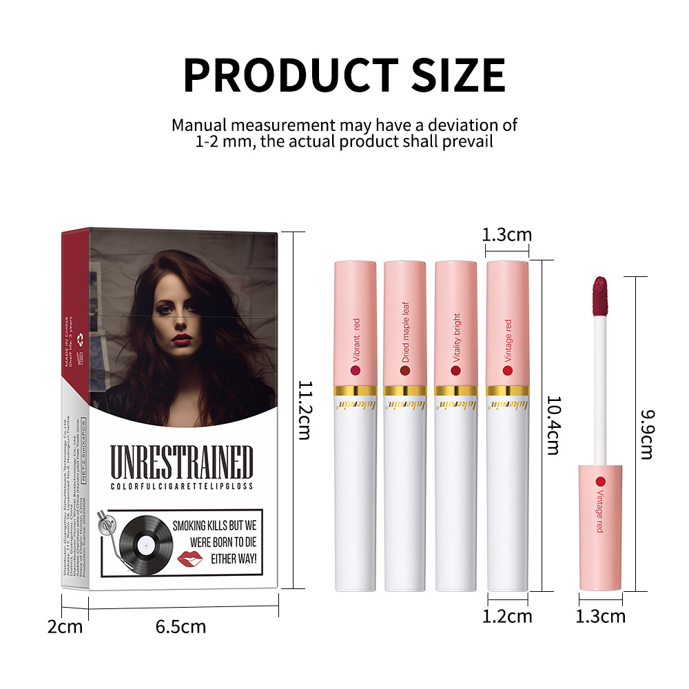 lakerain Cigarette Box Lipstick Matte Lip Gloss Lipstick set Item Picture