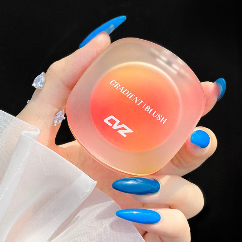 CVZ Three-color gradient Blush Contouring palette, high-gloss pink, not prone to flaking, natural nude makeup, energetic blush details Picture