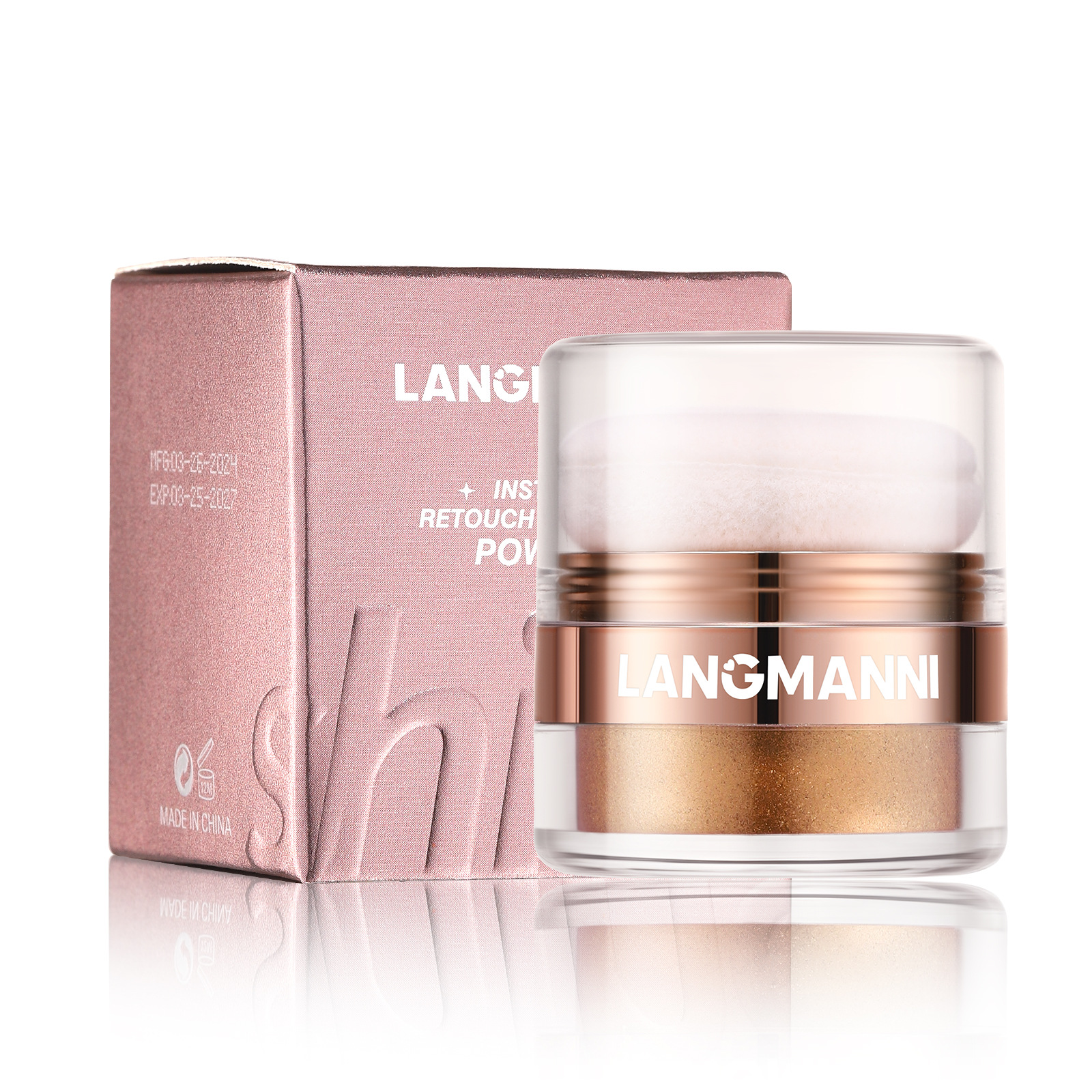 LANGMANNI Highlighter Loose Powder, Pat Powder, Face and Body Blush, Contouring Powder Item Picture