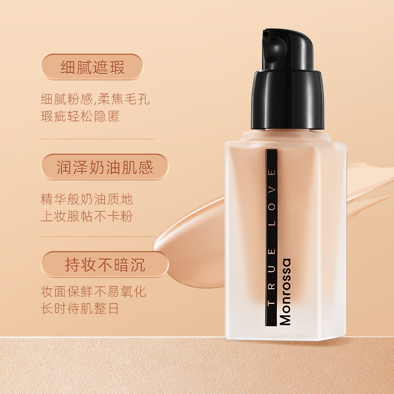 Monrisa Luxury Long-lasting Foundation does not smug, conceals blemishes, hydrates and brightens, and provides a long-lasting, smooth bb cream for summer Specification drawing
