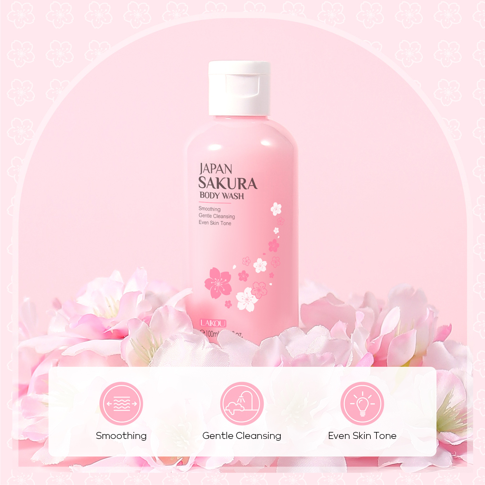 LAIKOU Sakura Beauty Body Wash 100ml Moisturizing, Cleansing, Fragrant and rejuvenating Body Wash Body Care details Picture